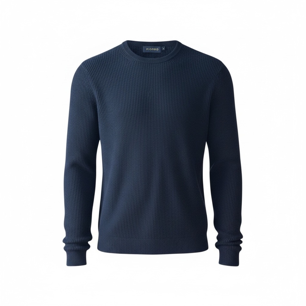 Piombo 100% Cashmere Navy Crewneck Sweater NWT‎
